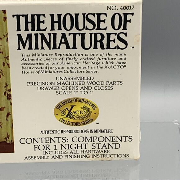 The House of Miniatures Night Stand Dollhouse Kit 40012 X-ACTO Sealed NOS - Picture 2 of 10